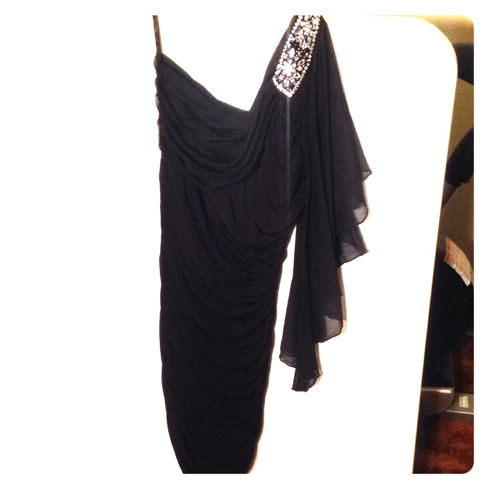 New Debs off the shoulder black dress